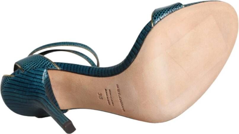 Dolce & Gabbana Donkergroene Leren Hakken Sandalen Schoenen Green Dames
