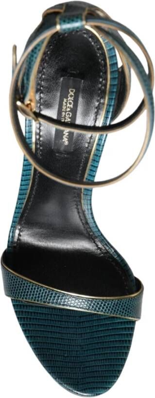 Dolce & Gabbana Donkergroene Leren Hakken Sandalen Schoenen Green Dames