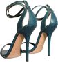Dolce & Gabbana Donkergroene Leren Hakken Sandalen Schoenen Green Dames - Thumbnail 12