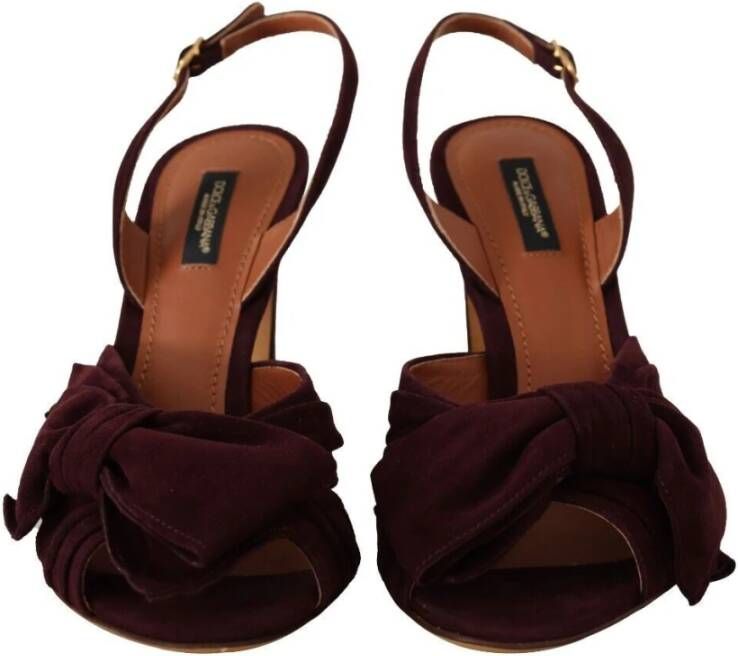 Dolce & Gabbana Donkerpaarse Suède Enkelband Sandalen