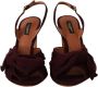 Dolce & Gabbana Donkerpaarse suède enkelbandje sandalen schoenen - Thumbnail 4