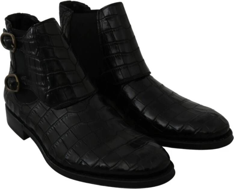 Dolce & Gabbana Echte Derby Brogue Laarzen Zwart Heren