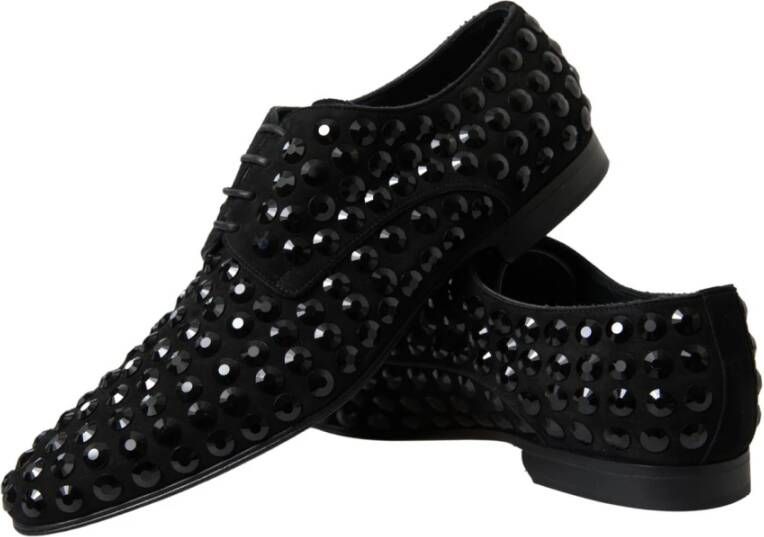 Dolce & Gabbana Elegant Zwart Suède Derby Formele Schoenen Black Heren