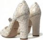 Dolce & Gabbana Elegante Blokhak Sandalen Roomwit Beige Dames - Thumbnail 28