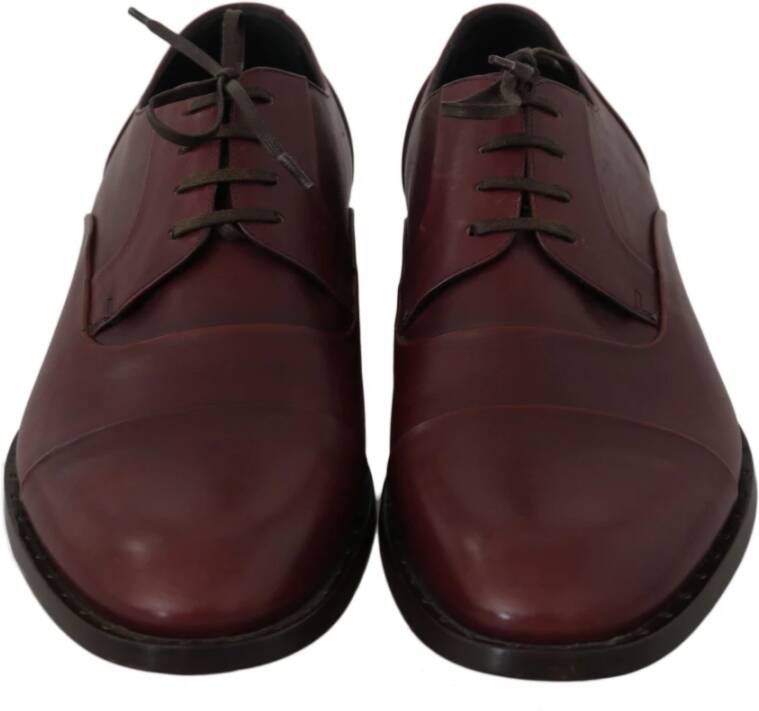 Dolce & Gabbana Elegante Bordeaux Leren Schoenen Brown Heren