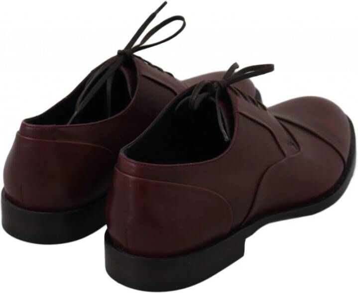 Dolce & Gabbana Elegante Bordeaux Leren Schoenen Brown Heren
