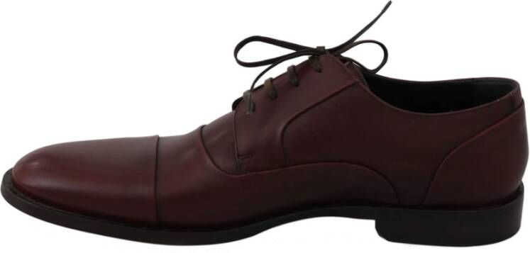 Dolce & Gabbana Elegante Bordeaux Leren Schoenen Brown Heren
