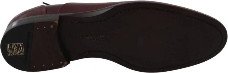 Dolce & Gabbana Elegante Bordeaux Leren Schoenen Brown Heren
