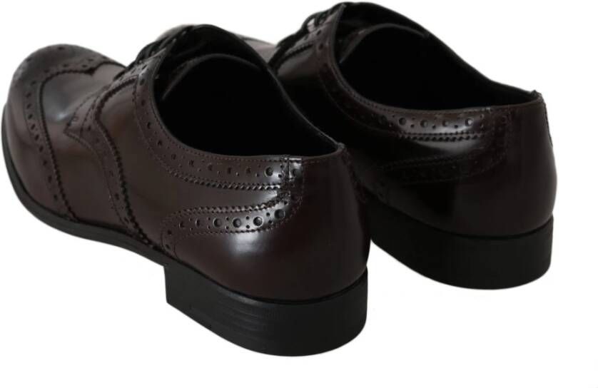 Dolce & Gabbana Elegante bruin lederen Oxford-flats Brown Dames