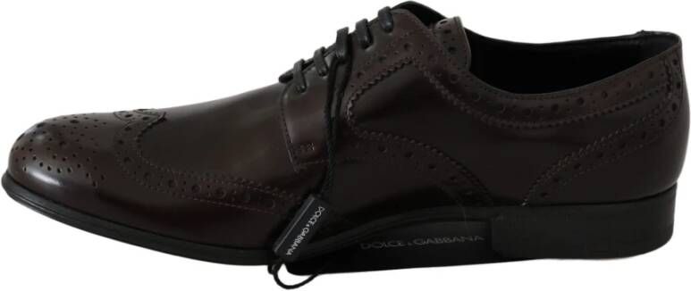 Dolce & Gabbana Elegante bruin lederen Oxford-flats Brown Dames