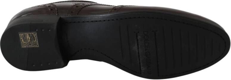 Dolce & Gabbana Elegante bruin lederen Oxford-flats Brown Dames
