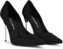 Dolce & Gabbana Zwarte Leren Hoge Hak Slip-On Schoenen Black Dames - Thumbnail 2