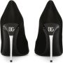 Dolce & Gabbana Zwarte Leren Hoge Hak Slip-On Schoenen Black Dames - Thumbnail 3