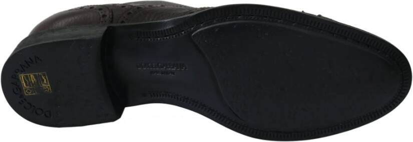 Dolce & Gabbana Elegante Heren Leren Derby Dress Schoenen Black Heren