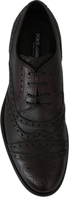 Dolce & Gabbana Elegante Heren Leren Derby Dress Schoenen Black Heren