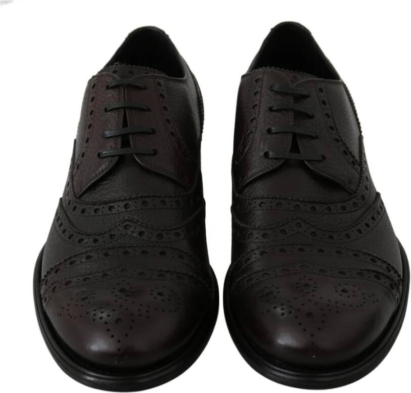 Dolce & Gabbana Elegante Heren Leren Derby Dress Schoenen Black Heren