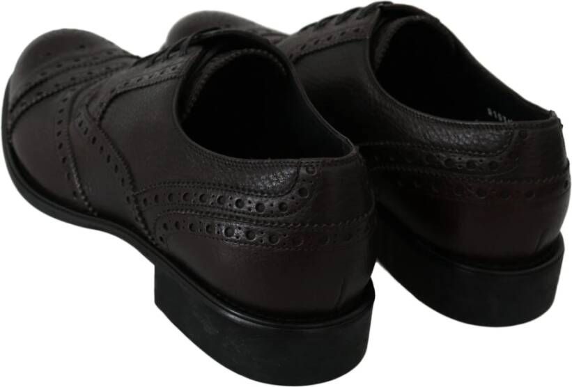 Dolce & Gabbana Elegante Heren Leren Derby Dress Schoenen Black Heren