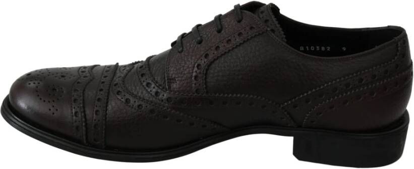 Dolce & Gabbana Elegante Heren Leren Derby Dress Schoenen Black Heren