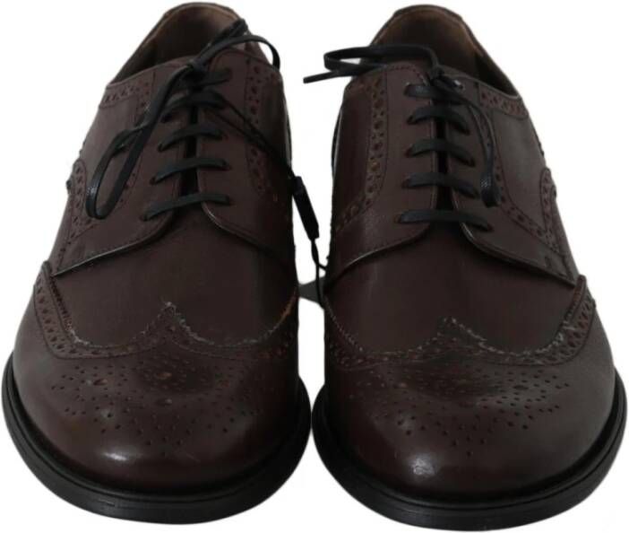 Dolce & Gabbana Elegante Leren Brogue Veterschoenen