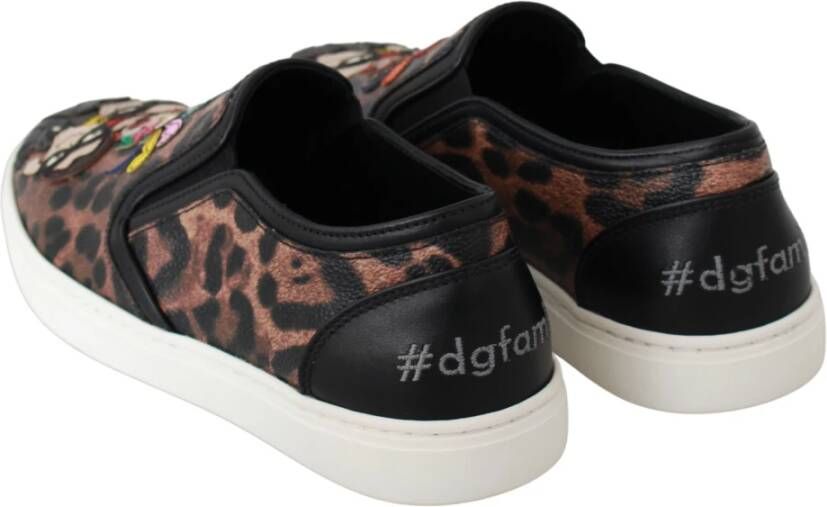 Dolce & Gabbana Elegante Loafers met Luipaardprint Brown Dames