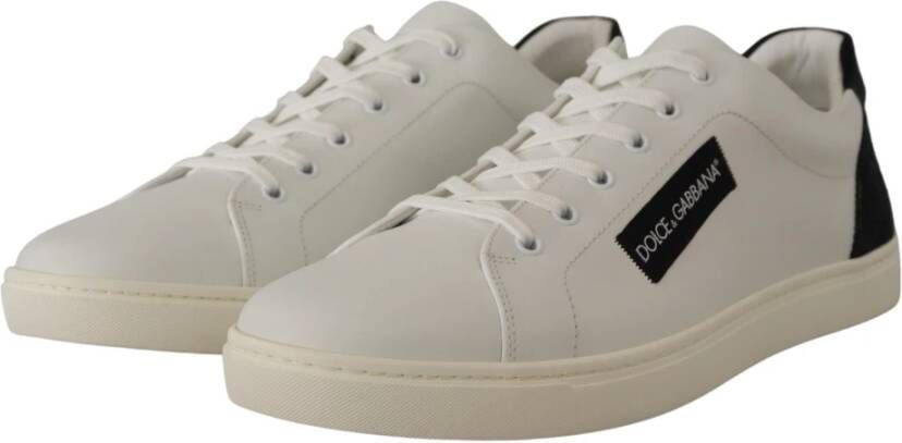 Dolce & Gabbana Elegante Low-Top Sneakers van wit leer White Heren