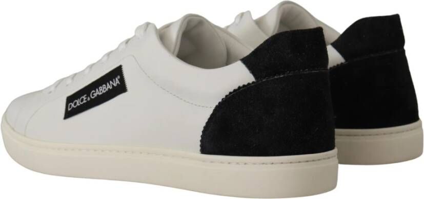 Dolce & Gabbana Elegante Low-Top Sneakers van wit leer White Heren