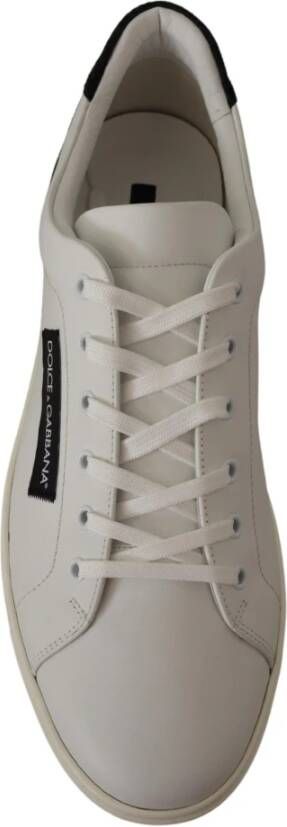 Dolce & Gabbana Elegante Low-Top Sneakers van wit leer White Heren