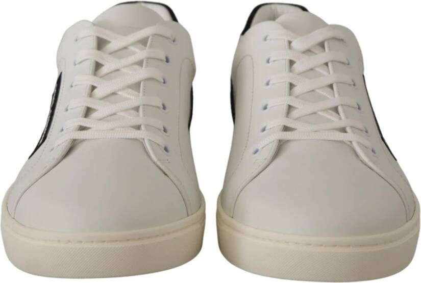 Dolce & Gabbana Elegante Low-Top Sneakers van wit leer White Heren