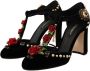 Dolce & Gabbana Elegante Mary Jane Pumps met fluwelen T-bandje Black Dames - Thumbnail 3