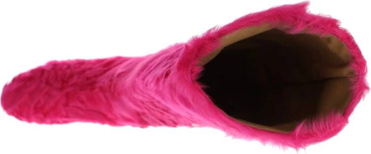 Dolce & Gabbana Elegante Roze Bontlaarzen