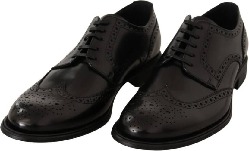 Dolce & Gabbana Elegante Wingtip Derby Oxford Schoenen Black Heren