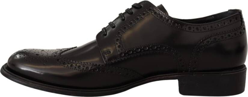Dolce & Gabbana Elegante Wingtip Derby Oxford Schoenen Black Heren