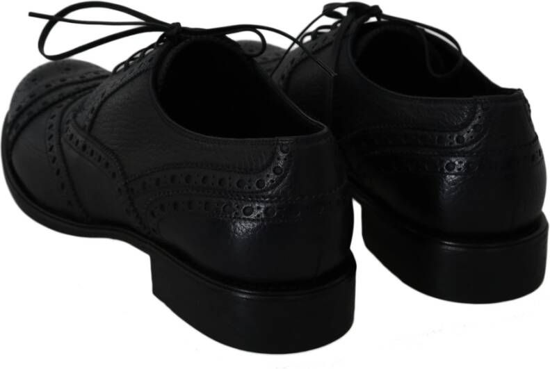 Dolce & Gabbana Elegante Wingtip Derby Schoenen in Donkerblauw Blue Heren