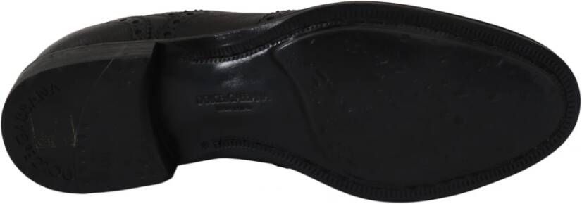Dolce & Gabbana Elegante Wingtip Derby Schoenen in Donkerblauw Blue Heren