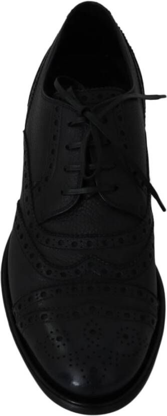 Dolce & Gabbana Elegante Wingtip Derby Schoenen in Donkerblauw Blue Heren