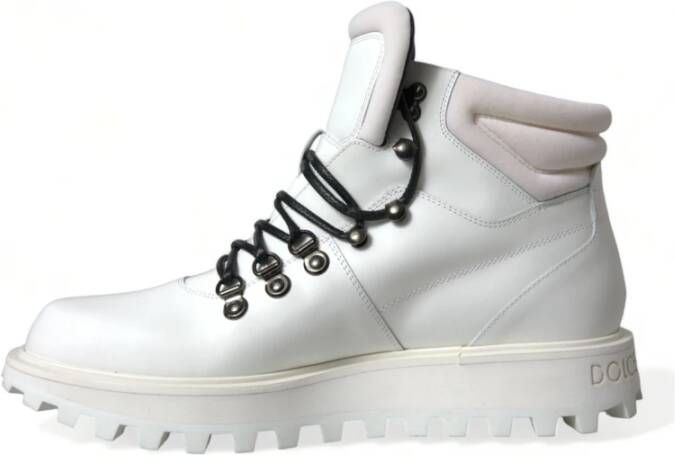 Dolce & Gabbana Elegante witte leren enkellaarzen White Heren