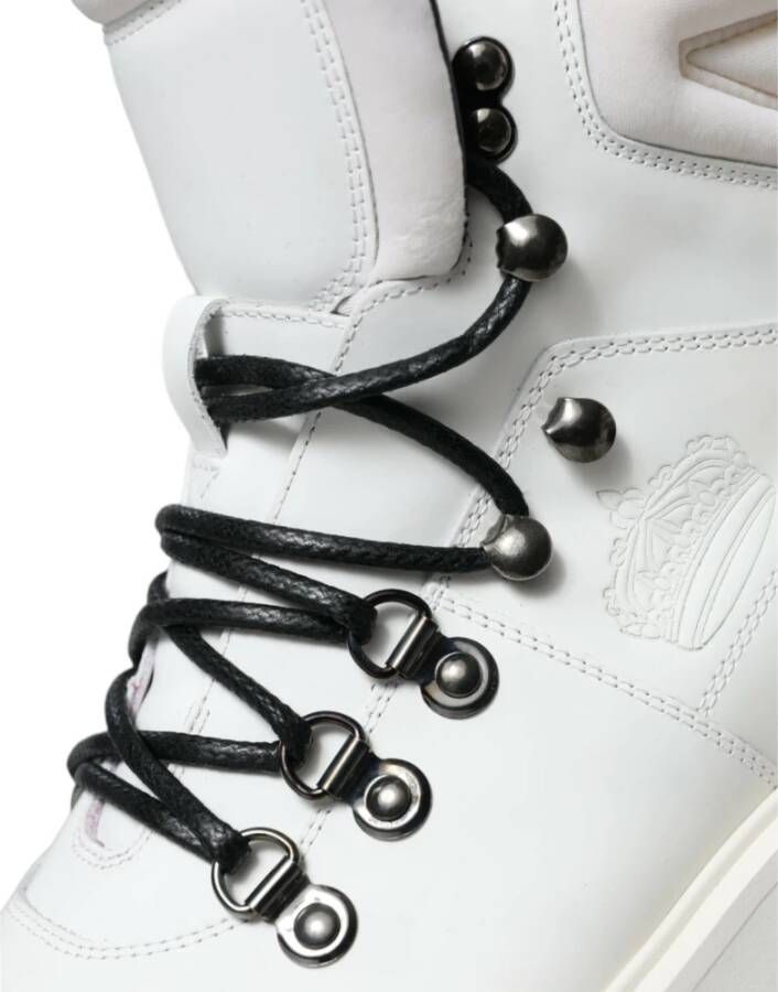 Dolce & Gabbana Elegante witte leren enkellaarzen White Heren