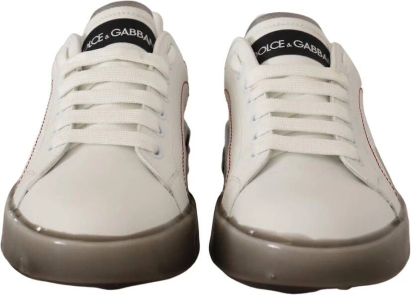 Dolce & Gabbana Elegante Witte Leren Sneakers Multicolor Dames