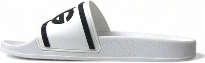 Dolce & Gabbana Elegante Witte Logo Slides White Heren