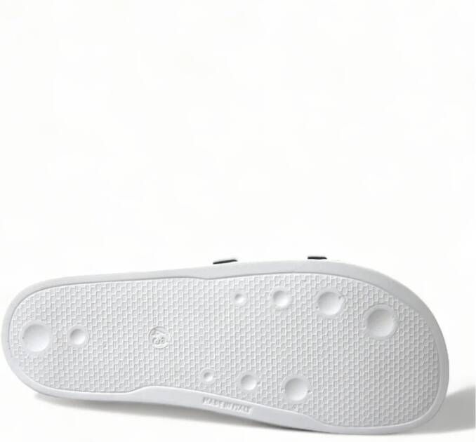 Dolce & Gabbana Elegante Witte Logo Slides White Heren