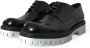 Dolce & Gabbana Elegante Zwart en Wit Leren Derby Schoenen Black Heren - Thumbnail 4