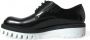 Dolce & Gabbana Elegante Zwart en Wit Leren Derby Schoenen Black Heren - Thumbnail 6