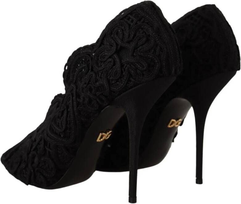 Dolce & Gabbana Elegante Zwarte Bette Hakken Pumps Black Dames