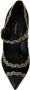 Dolce & Gabbana Elegante Zwarte Fluwelen Gouden Geborduurde Pumps Black Dames - Thumbnail 4