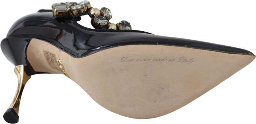 Dolce & Gabbana Elegante Zwarte Kristal Pumps Black Dames