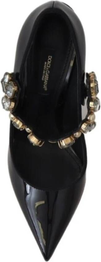 Dolce & Gabbana Elegante Zwarte Kristal Pumps Black Dames