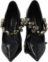 Dolce & Gabbana Zwart lederen kristallen schoenen Mary Jane pumps - Thumbnail 5