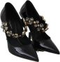 Dolce & Gabbana Zwart lederen kristallen schoenen Mary Jane pumps - Thumbnail 6