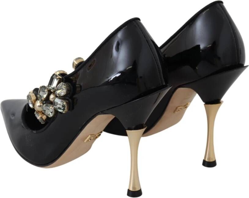 Dolce & Gabbana Elegante Zwarte Kristal Pumps Black Dames