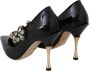 Dolce & Gabbana Zwart lederen kristallen schoenen Mary Jane pumps - Thumbnail 7
